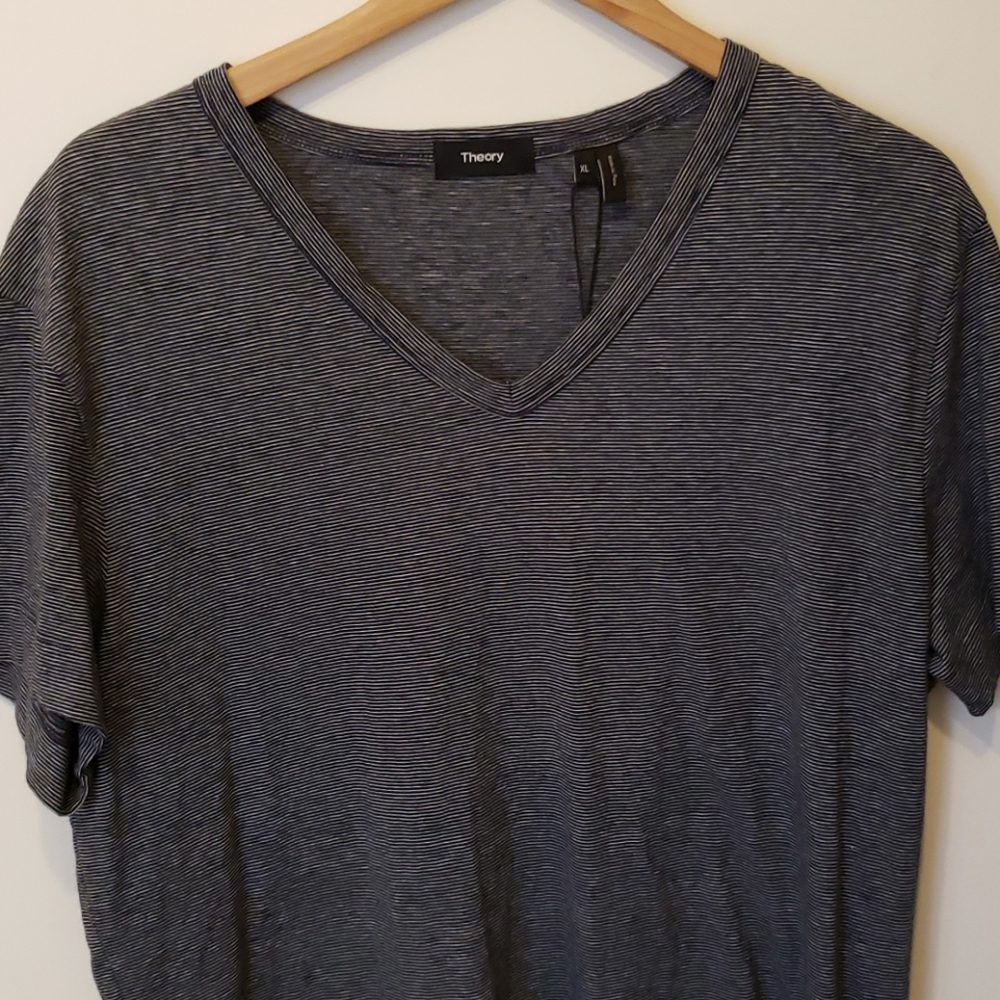 Theory Men's  Striped V-Neck Shirt